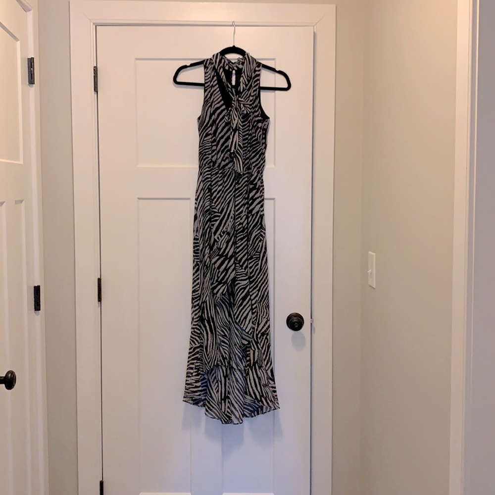 White House Black Market HiLow Zebra Print Dress